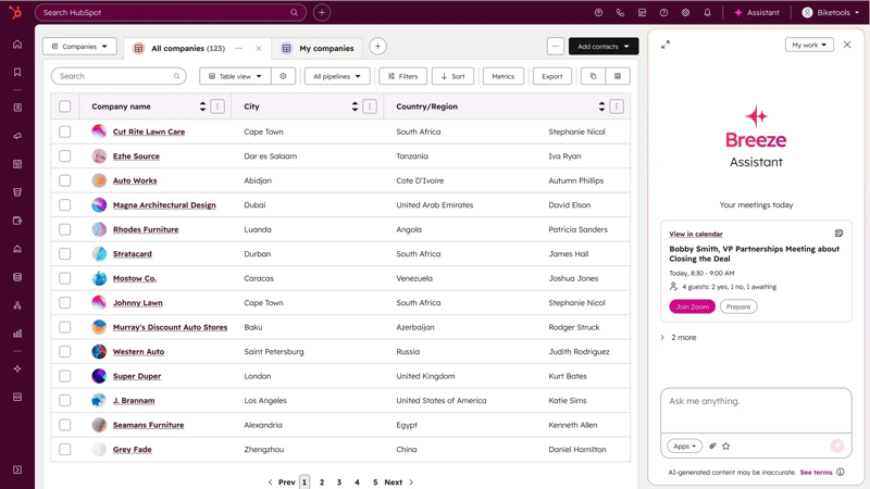 HubSpot Breeze Intelligence Configuration