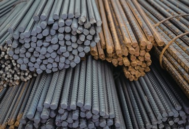 A rebar yard at a construction site