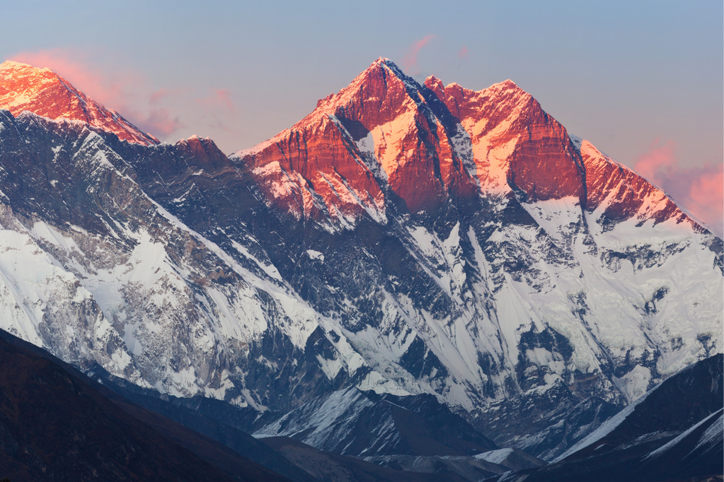 Mount Everest at sunset