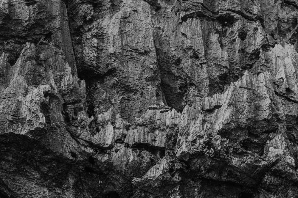 Textured Black and White Rocky Surface