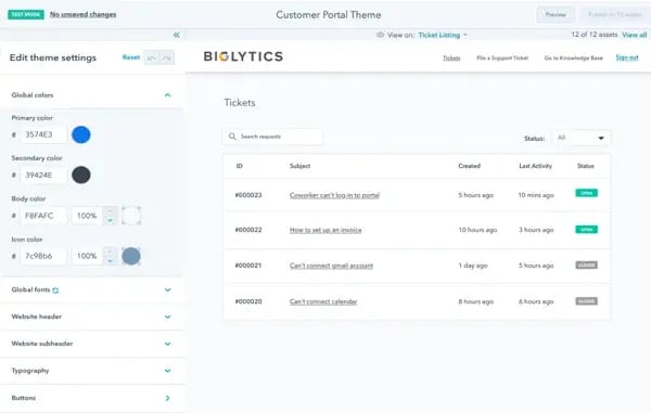 Customer Portal Customization