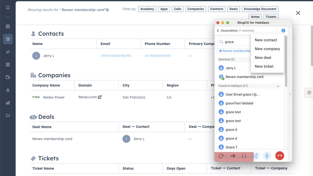 RingCentral HubSpot Integration