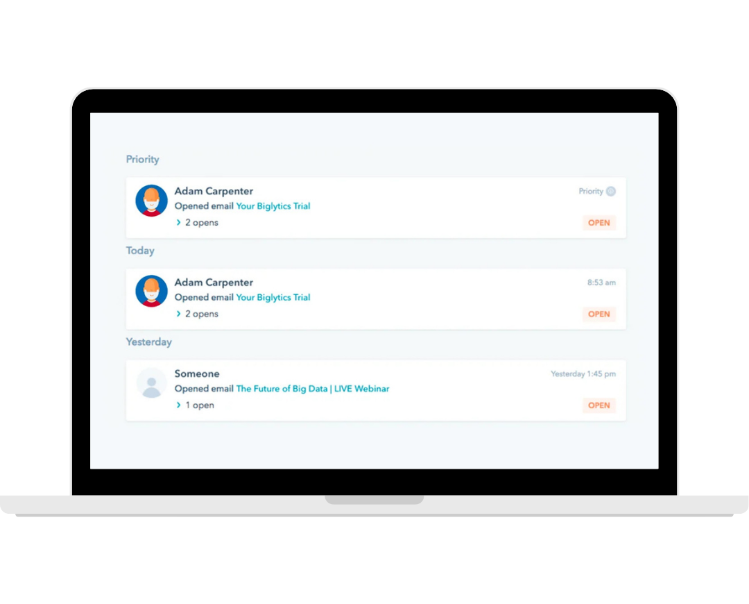 email tracking mock up