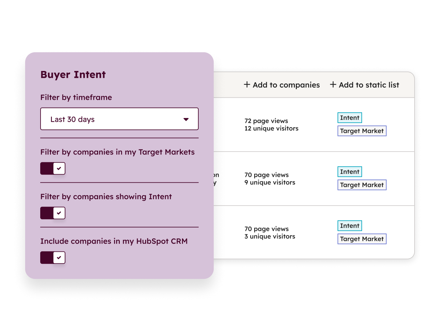Smart CRM - Intent - Filters